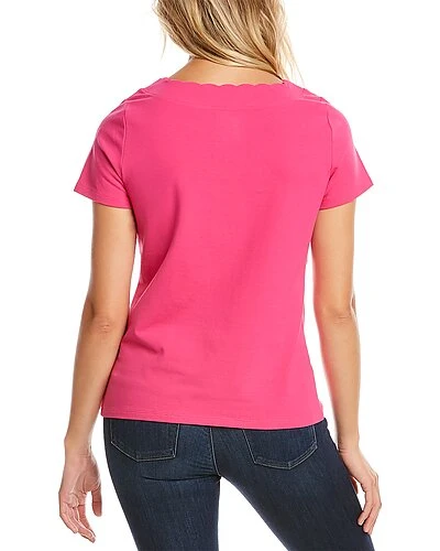 Anne Klein Scallop Neck T-Shirt Women - Image 2