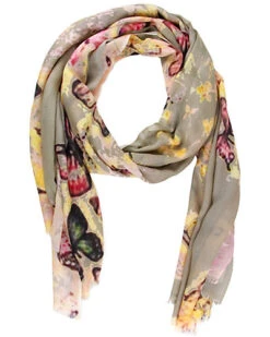 Multicolor Scattered Butterfly Scarf Women