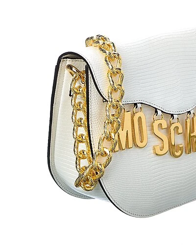 MOSCHINO Logo Lettering Embossed Leather Hobo Bag Women - Image 3