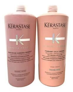 Kérastase 34oz Chroma Absolu Bain Riche Chroma Respect & Chroma Absolu Fondant Cica Chroma Duo Women
