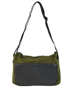 Bottega Veneta Pocket Intrecciato Leather Messenger Bag Women