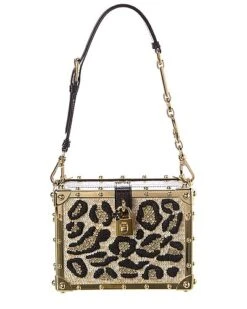 Dolce & Gabbana Satin & Croc-Embossed Leather Box Bag Women