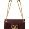 Valentino Stud Sign Suede & Leather Shoulder Bag Women