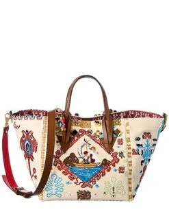 Christian Louboutin Greekaba Canvas & Leather Tote Women