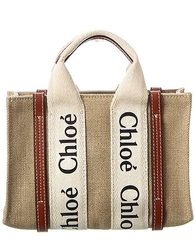 Chloé Woody Mini Canvas & Leather Tote Women - Image 2