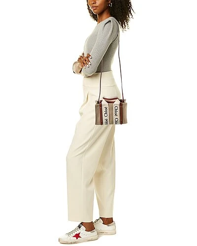 Chloé Woody Mini Canvas & Leather Tote Women - Image 4