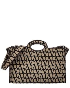 Valentino Toile Iconographe Canvas & Leather Tote Women