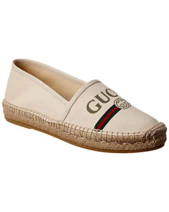 Gucci Logo Canvas Espadrille Women