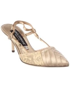 Dolce & Gabbana Satin & Lace Slingback Pump Women