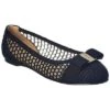 Salvatore Ferragamo Varina Raffia & Mesh Flat Women