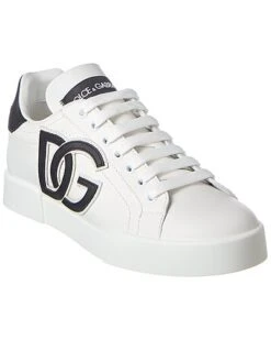Dolce & Gabbana Portofino DG Logo Leather Sneaker Women