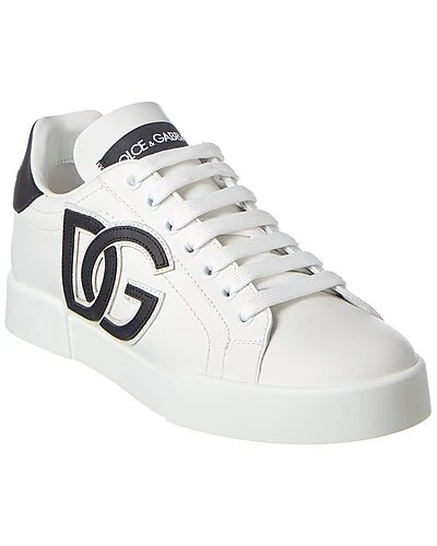 Dolce & Gabbana Portofino DG Logo Leather Sneaker Women