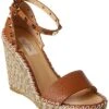 Valentino Rockstud 100 Grainy Leather Wedge Sandal Women