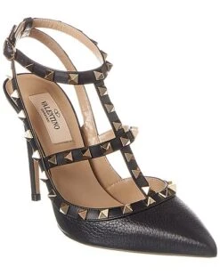 Valentino Rockstud Caged 100 Grainy Leather Pump Women
