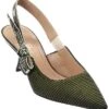 J'Adior Canvas & Leather Slingback Pump Women