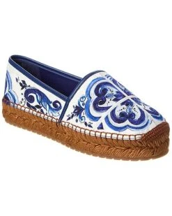 Dolce & Gabbana Brocade Canvas & Leather Espadrille Women