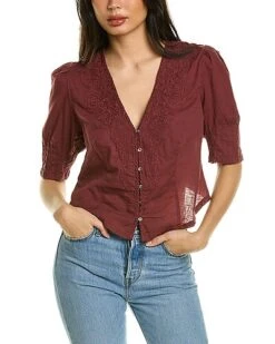FREE PEOPLE Laurie Embroidered Top Women