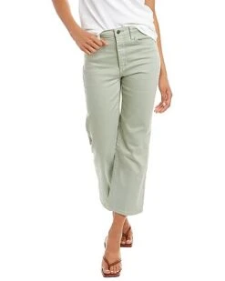 Gloss Green High-Rise Wide Leg Jean Women