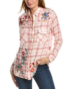 Johnny Was Olinda Plaid Western Shirt Women
