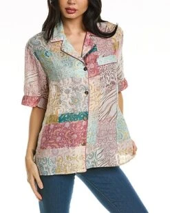 Johnny Was Marseille Garden Resort Linen Shirt Women