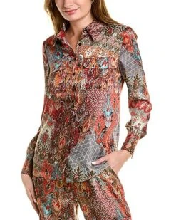 Elie Tahari Paisley Utility Shirt Women