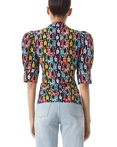 Alice + Olivia Willa Puff Sleeve Silk Top Women - Image 2