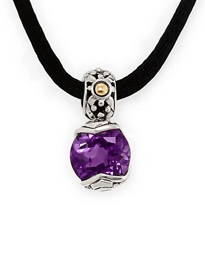 Batu Silver & 18K 3.61 Ct. Tw. Amethyst Pendant Women