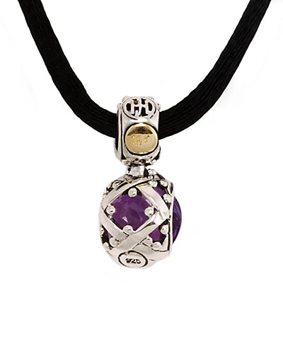 Batu Silver & 18K 3.61 Ct. Tw. Amethyst Pendant Women - Image 2