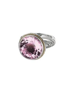 18K & Silver 12.00 Ct. Tw. Amethyst Cable Ring Women