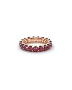 14K Rose Gold 3.60 Ct. Tw. Ruby Eternity Ring Women